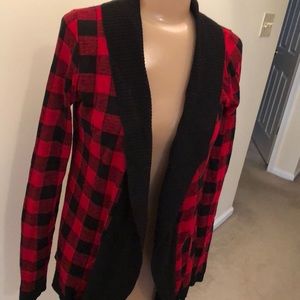 Plaid Red Cardigan
